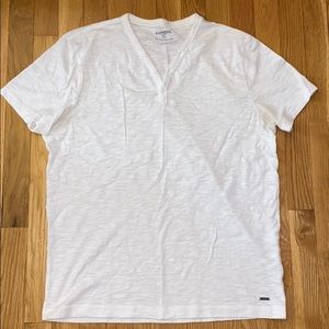 Express Mens Henley, white, size Large
